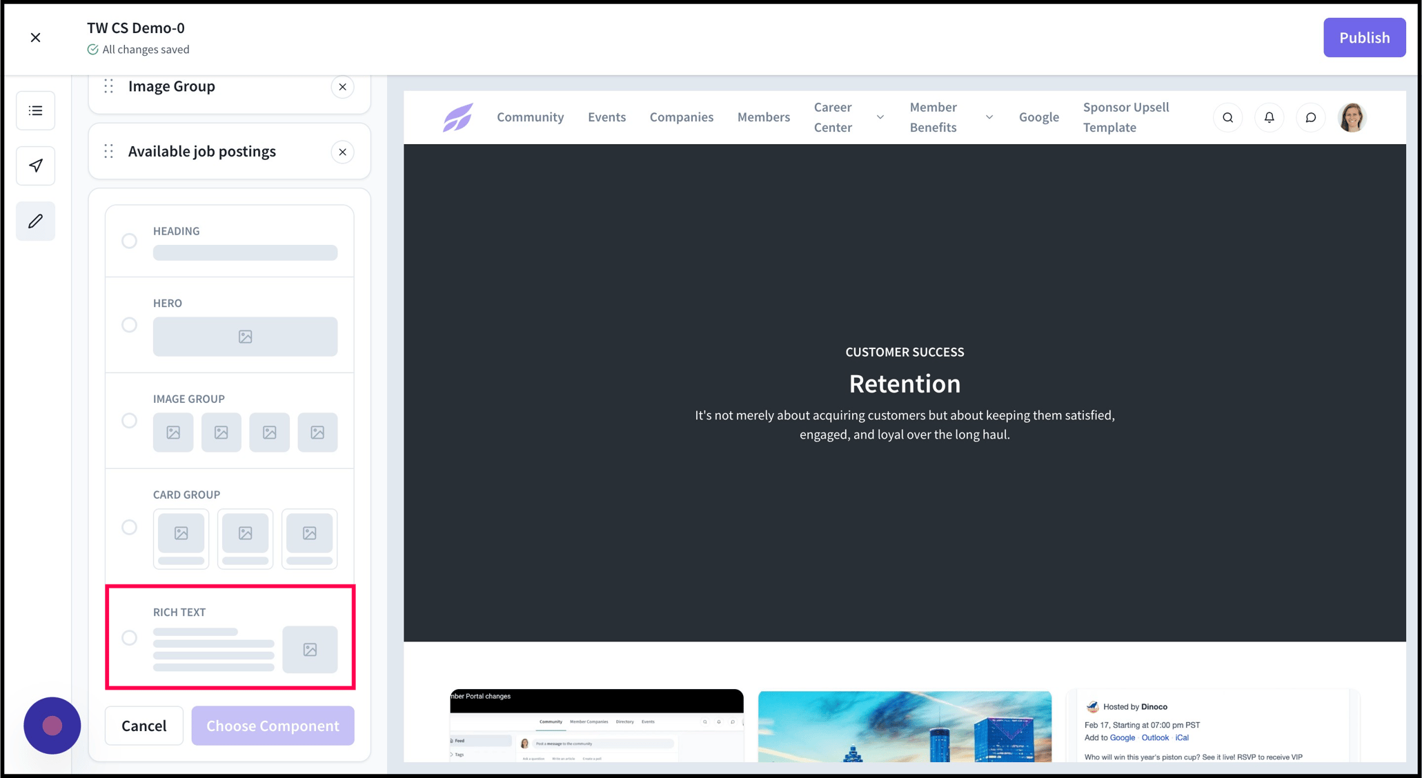 Create a new Rich Text component